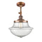 Oxford Semi-Flush Mount shown in the Antique Copper finish with a Seedy shade