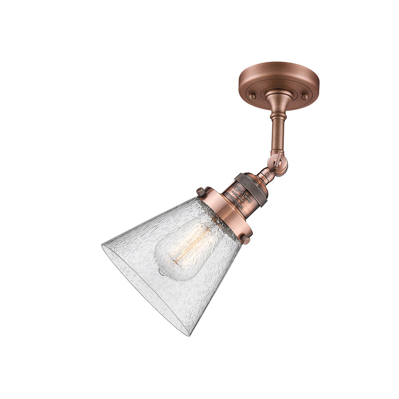 Innovations Lighting Small Cone 1 Light Semi-Flush Mount Part Of The Franklin Restoration Collection 201F-AC-G64