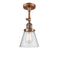 Cone Semi-Flush Mount shown in the Antique Copper finish with a Seedy shade