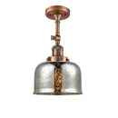 Bell Semi-Flush Mount shown in the Antique Copper finish with a Silver Plated Mercury shade