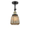 Chatham Semi-Flush Mount shown in the Black Antique Brass finish with a Mercury shade