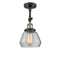 Fulton Semi-Flush Mount shown in the Black Antique Brass finish with a Clear shade