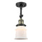 Canton Semi-Flush Mount shown in the Black Antique Brass finish with a Matte White shade