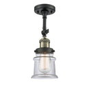 Canton Semi-Flush Mount shown in the Black Antique Brass finish with a Clear shade