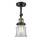 Canton Semi-Flush Mount shown in the Black Antique Brass finish with a Clear shade