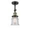 Canton Semi-Flush Mount shown in the Black Antique Brass finish with a Seedy shade