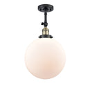 Beacon Semi-Flush Mount shown in the Black Antique Brass finish with a Matte White shade