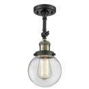 Beacon Semi-Flush Mount shown in the Black Antique Brass finish with a Clear shade