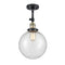 Beacon Semi-Flush Mount shown in the Black Antique Brass finish with a Seedy shade