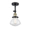 Olean Semi-Flush Mount shown in the Black Antique Brass finish with a Seedy shade