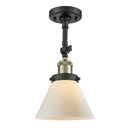 Cone Semi-Flush Mount shown in the Black Antique Brass finish with a Matte White shade