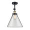 Cone Semi-Flush Mount shown in the Black Antique Brass finish with a Clear shade