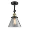 Cone Semi-Flush Mount shown in the Black Antique Brass finish with a Clear shade