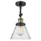 Cone Semi-Flush Mount shown in the Black Antique Brass finish with a Seedy shade