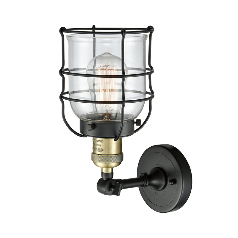 Innovations Lighting Small Bell Cage 1 Light Semi-Flush Mount Part Of The Franklin Restoration Collection 201F-BAB-G52-CE