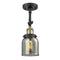 Bell Semi-Flush Mount shown in the Black Antique Brass finish with a Plated Smoke shade