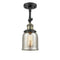 Bell Semi-Flush Mount shown in the Black Antique Brass finish with a Silver Plated Mercury shade