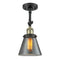 Cone Semi-Flush Mount shown in the Black Antique Brass finish with a Plated Smoke shade