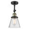 Cone Semi-Flush Mount shown in the Black Antique Brass finish with a Seedy shade