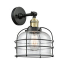 Innovations Lighting Large Bell Cage 1 Light Semi-Flush Mount Part Of The Franklin Restoration Collection 201F-BAB-G74-CE