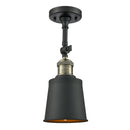 Addison Semi-Flush Mount shown in the Black Antique Brass finish with a Matte Black shade