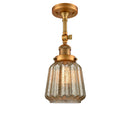 Chatham Semi-Flush Mount shown in the Brushed Brass finish with a Mercury shade