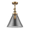 Cone Semi-Flush Mount shown in the Brushed Brass finish with a Plated Smoke shade