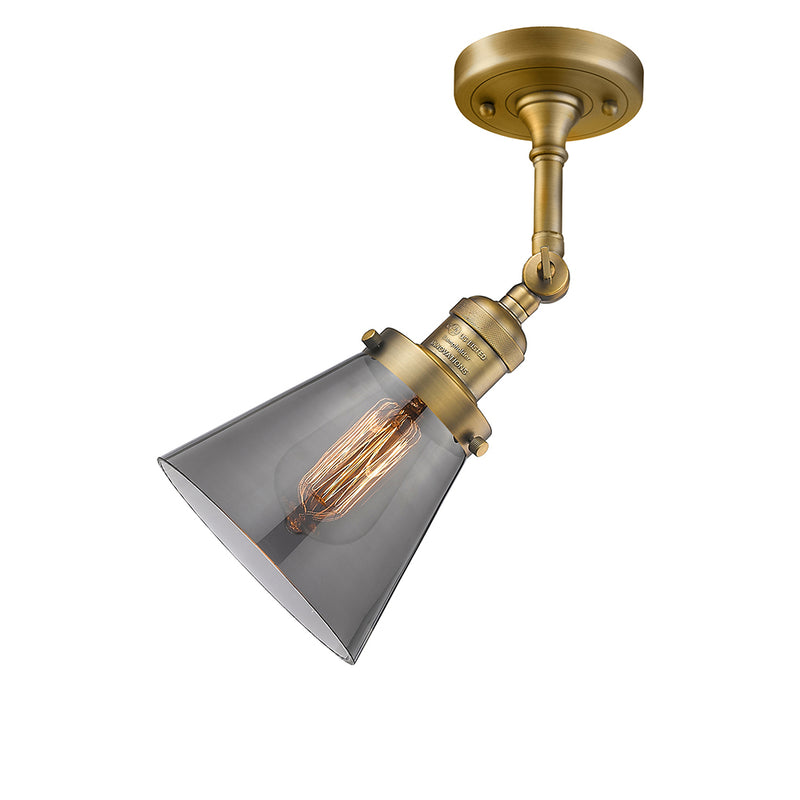 Innovations Lighting Small Cone 1 Light Semi-Flush Mount Part Of The Franklin Restoration Collection 201F-BB-G63