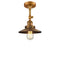 Railroad Semi-Flush Mount shown in the Brushed Brass finish with a Brushed Brass shade