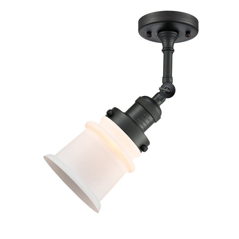 Innovations Lighting Small Canton 1 Light Semi-Flush Mount Part Of The Franklin Restoration Collection 201F-BK-G181S-LED