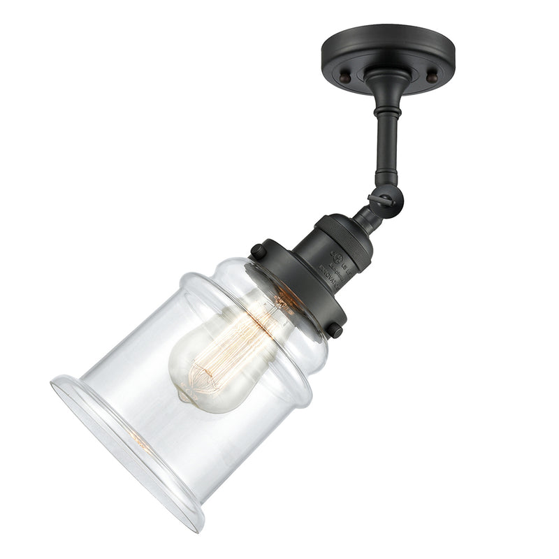 Innovations Lighting Canton 1 Light Semi-Flush Mount Part Of The Franklin Restoration Collection 201F-BK-G182-LED