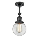 Beacon Semi-Flush Mount shown in the Matte Black finish with a Clear shade