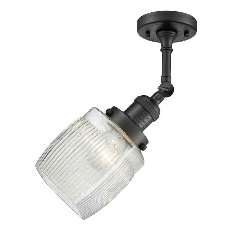 Innovations Lighting Colton 1 Light Semi-Flush Mount Part Of The Franklin Restoration Collection 201F-BK-G302-LED