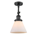 Cone Semi-Flush Mount shown in the Matte Black finish with a Matte White shade