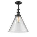 Cone Semi-Flush Mount shown in the Matte Black finish with a Clear shade