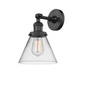 Innovations Lighting Large Cone 1 Light Semi-Flush Mount Part Of The Franklin Restoration Collection 201F-BK-G42