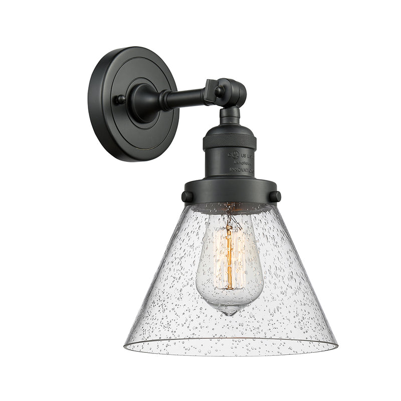 Innovations Lighting Large Cone 1 Light Semi-Flush Mount Part Of The Franklin Restoration Collection 201F-BK-G44-LED