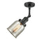 Innovations Lighting Small Bell 1 Light Semi-Flush Mount Part Of The Franklin Restoration Collection 201F-BK-G58-LED