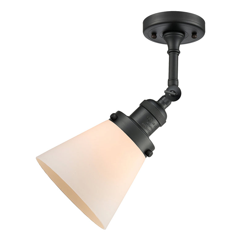 Innovations Lighting Small Cone 1 Light Semi-Flush Mount Part Of The Franklin Restoration Collection 201F-BK-G61