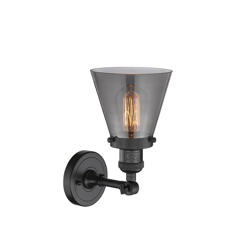 Innovations Lighting Small Cone 1 Light Semi-Flush Mount Part Of The Franklin Restoration Collection 201F-BK-G63-LED