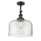 Bell Semi-Flush Mount shown in the Matte Black finish with a Clear shade