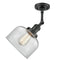 Innovations Lighting Large Bell 1 Light Semi-Flush Mount Part Of The Franklin Restoration Collection 201F-BK-G72-LED