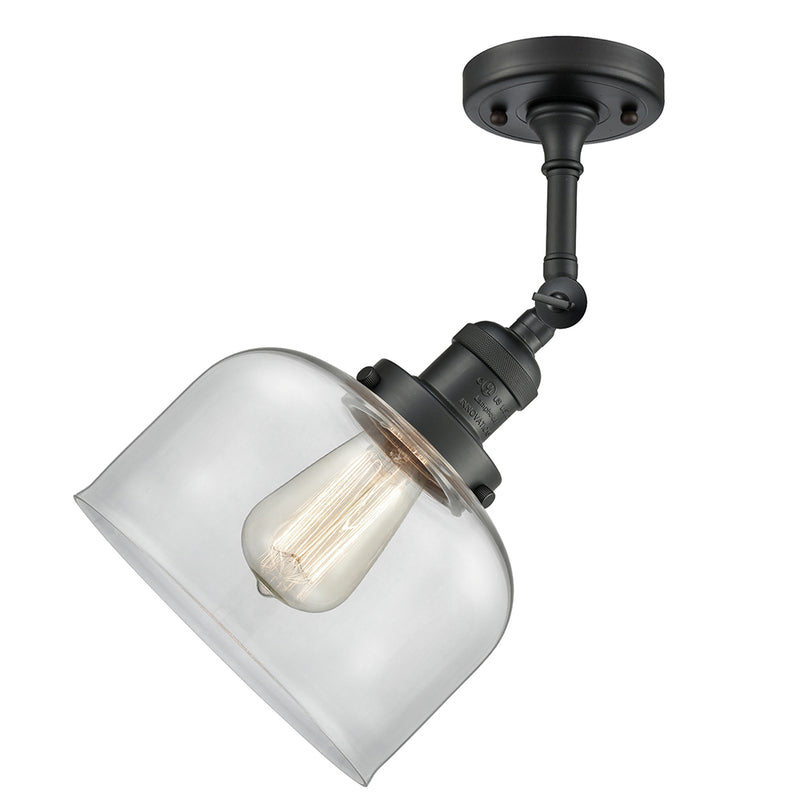 Innovations Lighting Large Bell 1 Light Semi-Flush Mount Part Of The Franklin Restoration Collection 201F-BK-G72-LED