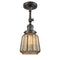 Chatham Semi-Flush Mount shown in the Oil Rubbed Bronze finish with a Mercury shade