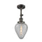 Geneseo Semi-Flush Mount shown in the Oil Rubbed Bronze finish with a Clear Crackled shade