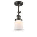 Canton Semi-Flush Mount shown in the Oil Rubbed Bronze finish with a Matte White shade