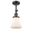 Bellmont Semi-Flush Mount shown in the Oil Rubbed Bronze finish with a Matte White shade