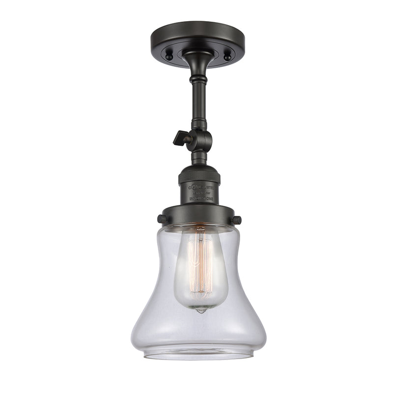 Bellmont Semi-Flush Mount shown in the Oil Rubbed Bronze finish with a Clear shade