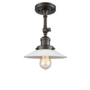 Halophane Semi-Flush Mount shown in the Oil Rubbed Bronze finish with a Matte White Halophane shade