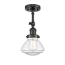 Olean Semi-Flush Mount shown in the Oil Rubbed Bronze finish with a Clear shade